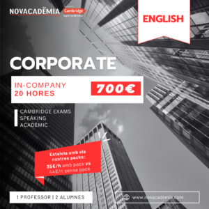 CAMBRIDGE ENGLISH Curs 25 - 26 CORPORATE PACK 20 hores